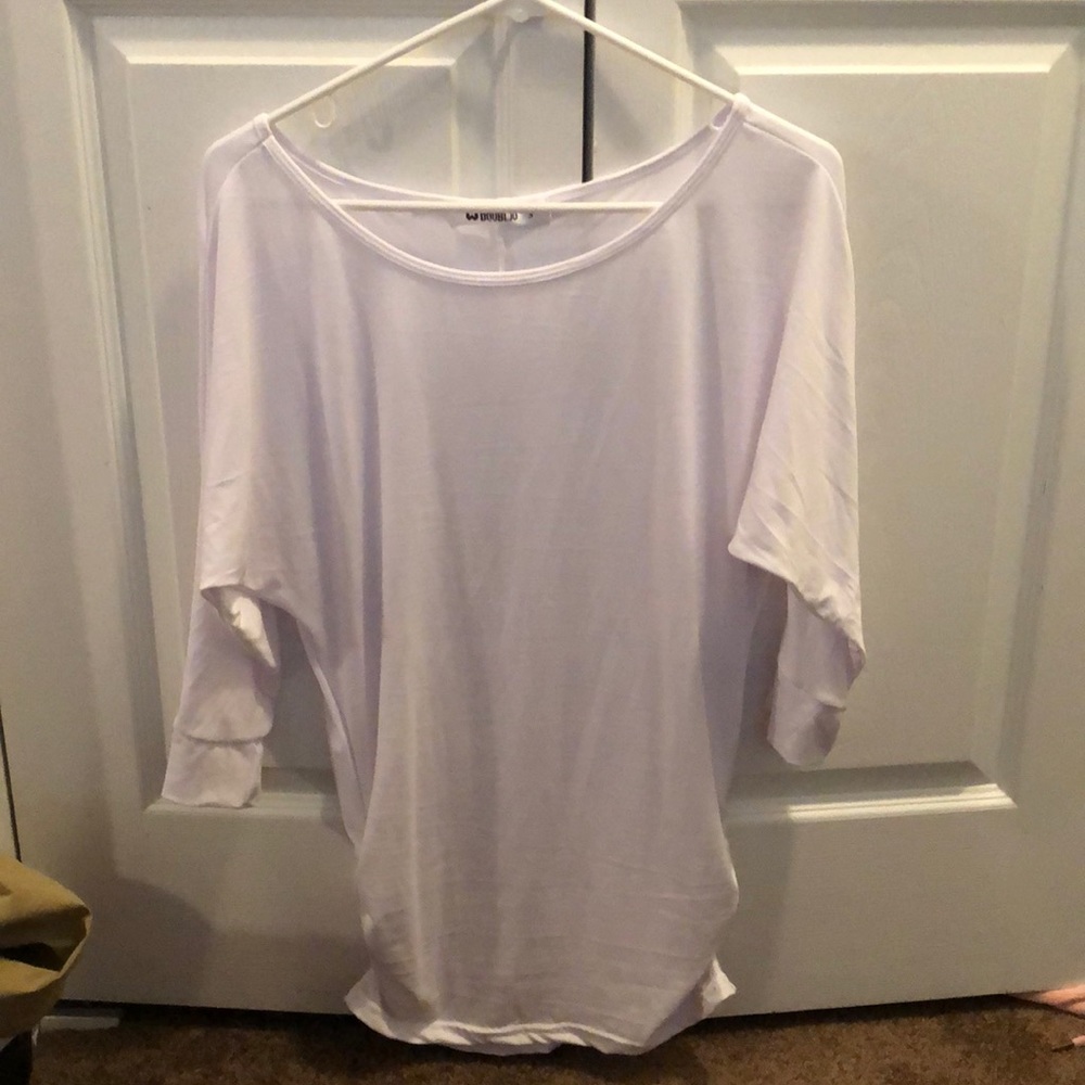 NEVER WORN white dollman 3/4 sleeve top!